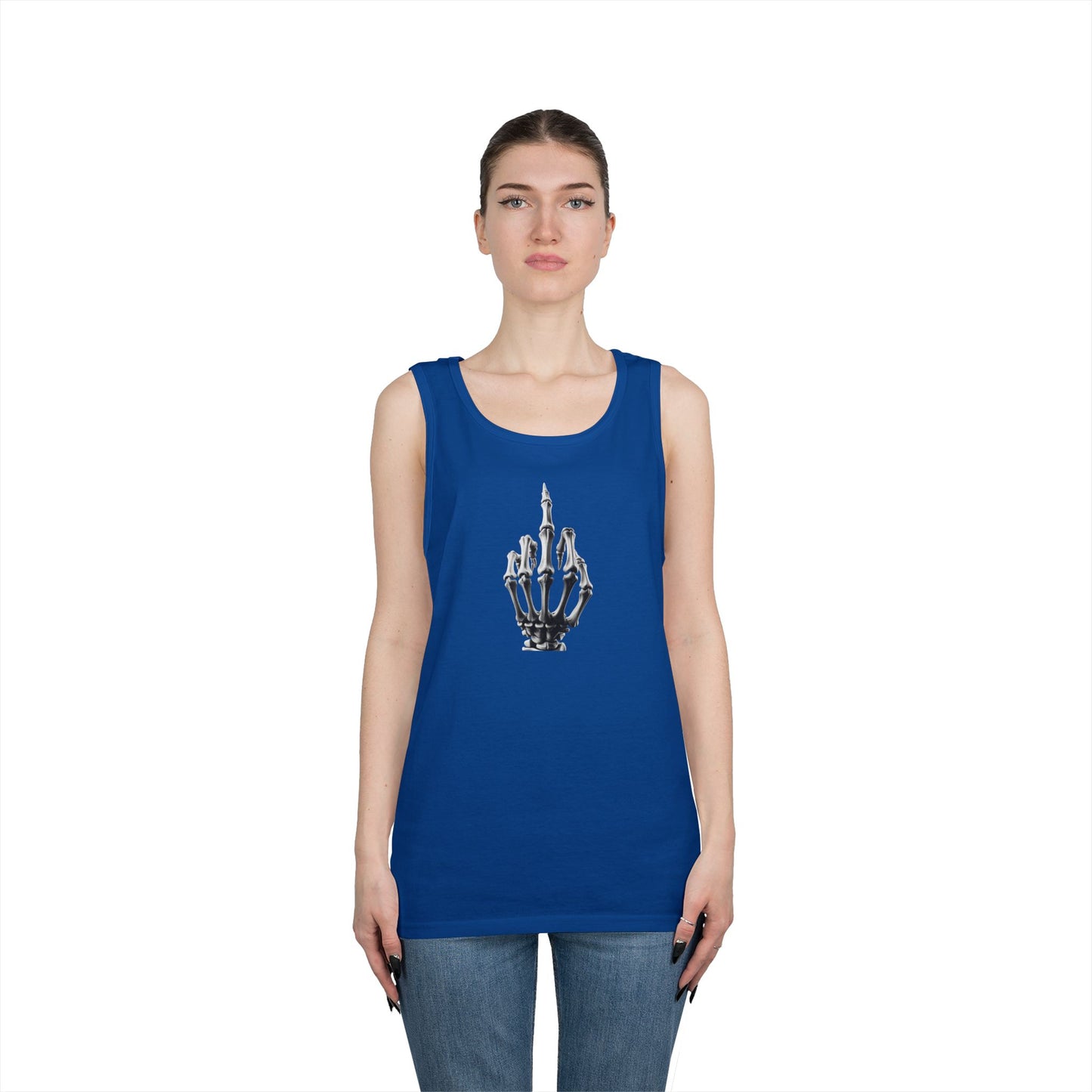 Skeleton Hand Middle Finger Tank Top – Edgy Skull Finger