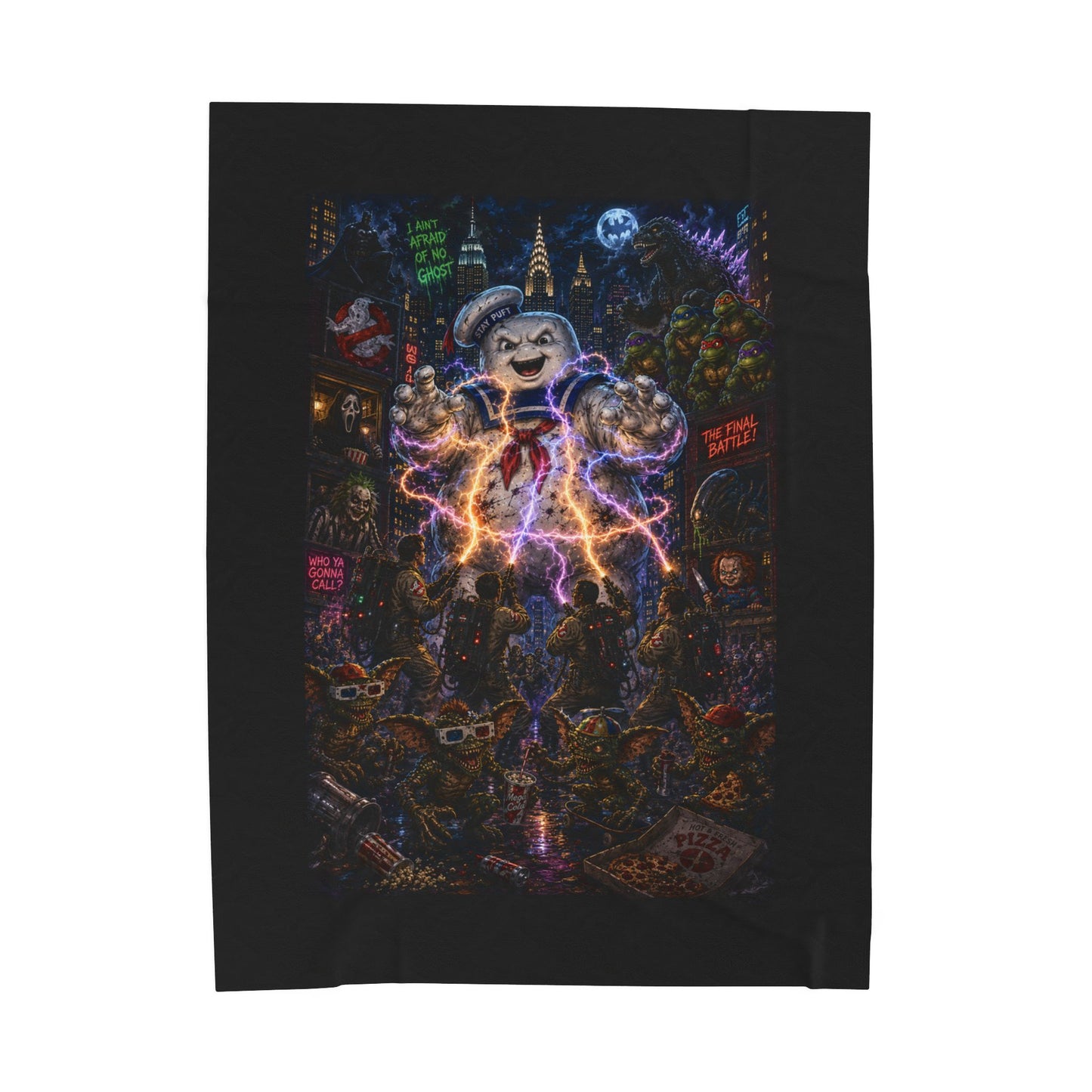80's Retro Horror Movie Plush Blanket Throw for Fans