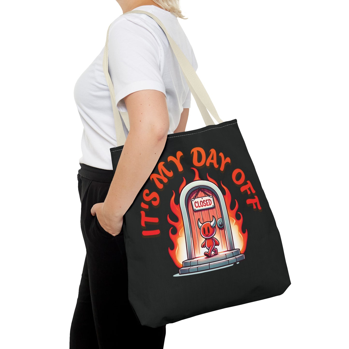 Little Devil It's My Day Off Shoulder Carry Tote Bag (AOP)