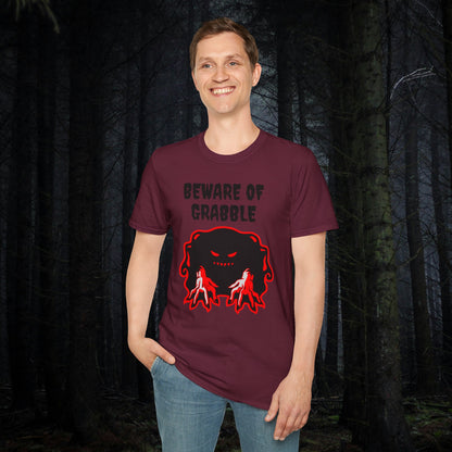 Nightmare Collectibles Beware Of Grabble Unisex Softstyle T-Shirt Horror Fun Shirt