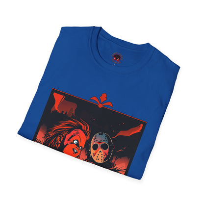 Friends 'Til the End Horror Movie T-Shirt Jason And Chucky Design