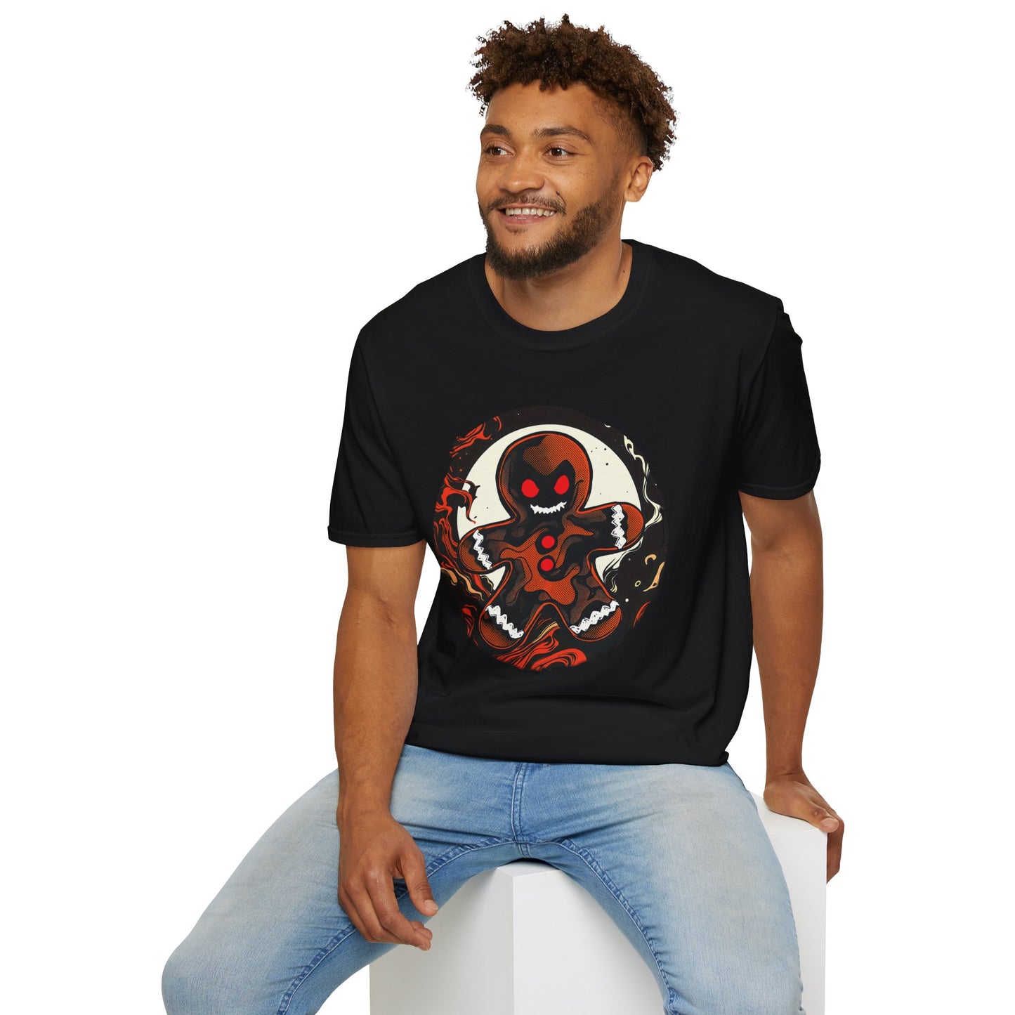 Evil Gingerbread T-Shirt – Spooky Holiday Horror Cookie Design