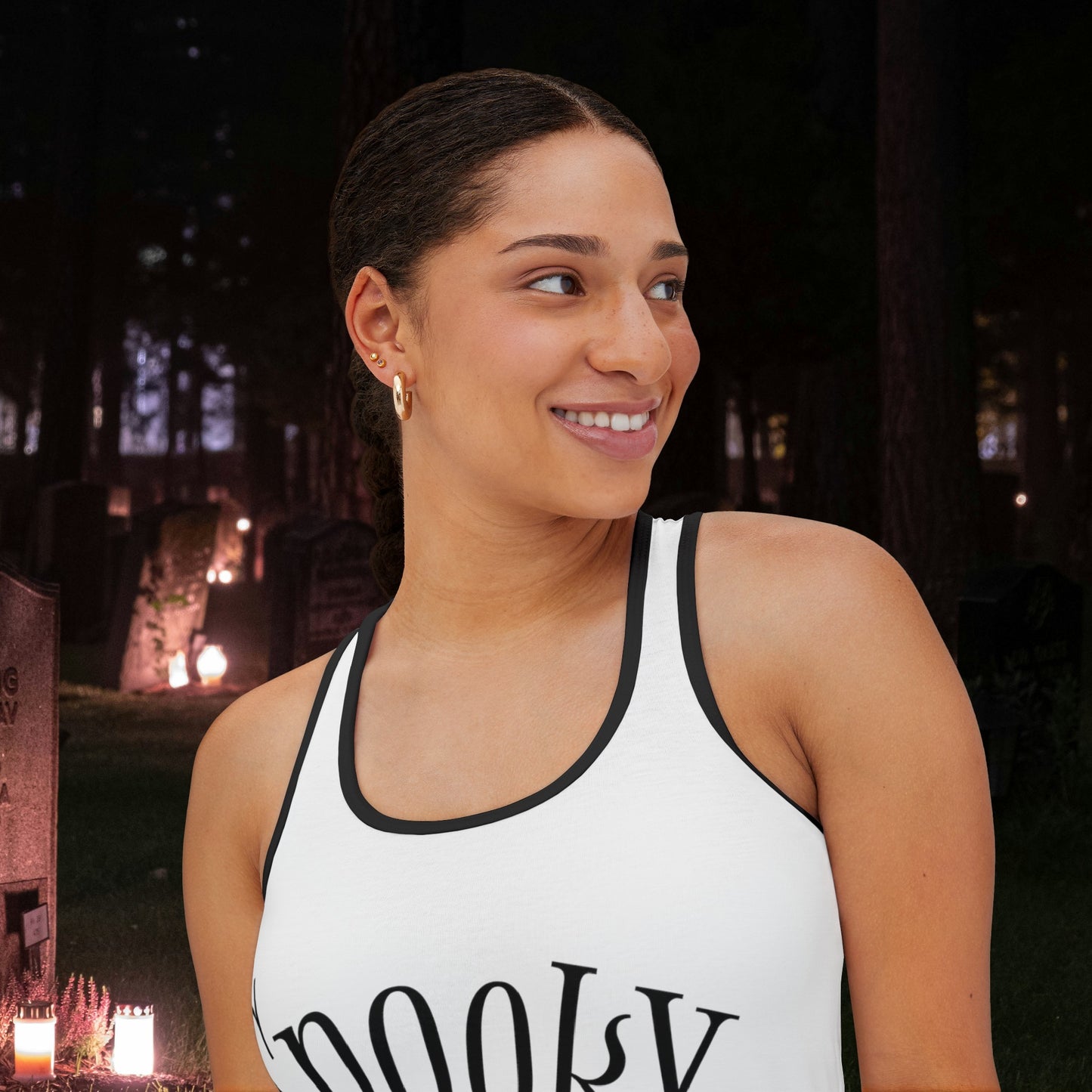 Spooky Bish Witch Women's Tank Top (AOP)