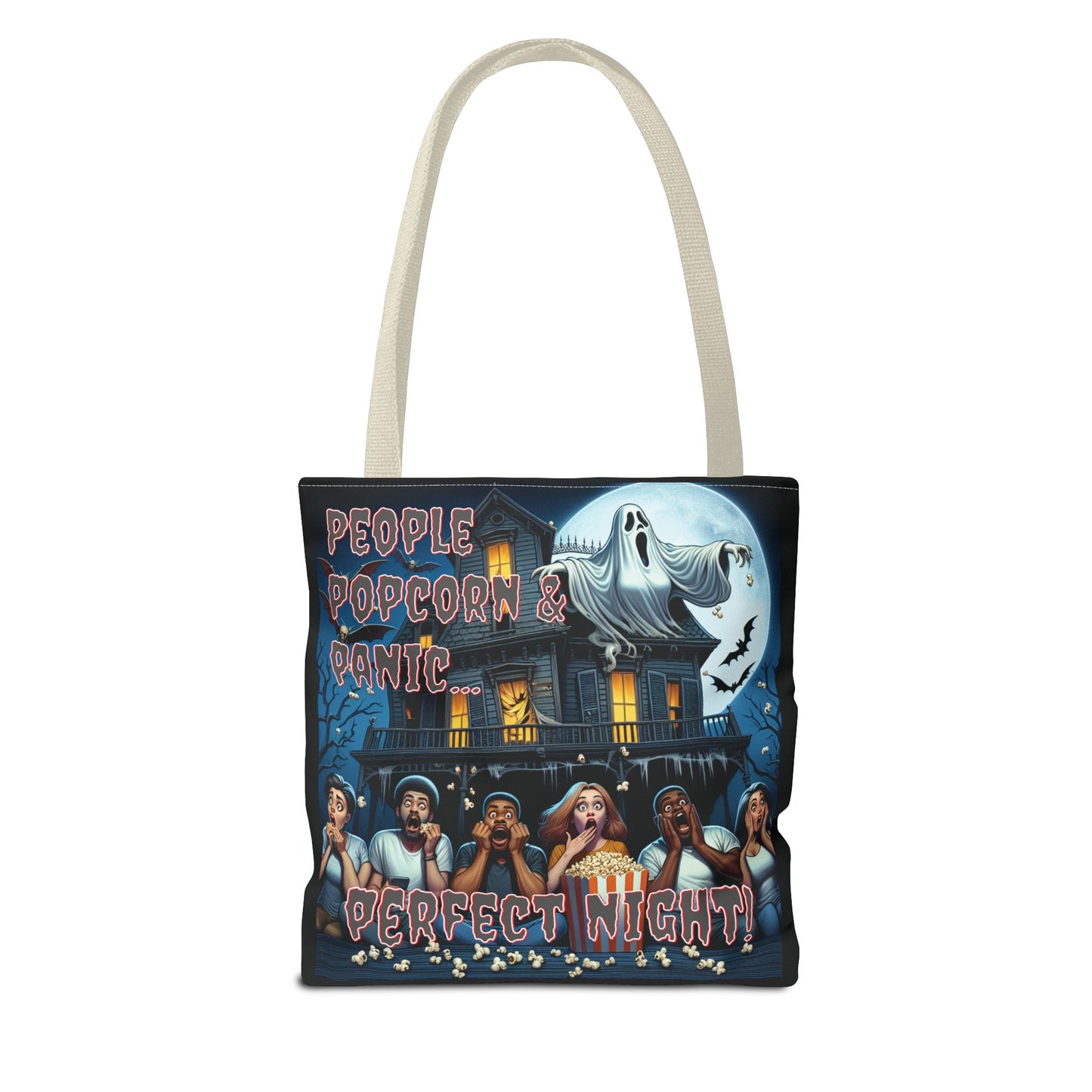 People Popcorn & Panic Perfect Night Shoulder Tote Bag (AOP)