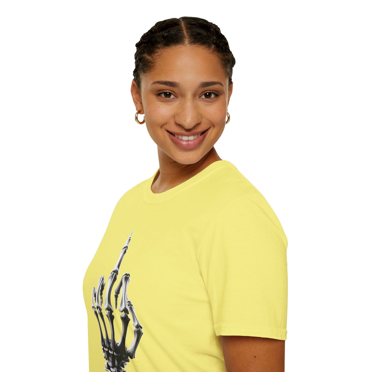 Skeleton Middle Finger T-Shirt — Edgy Gothic Graphic Tee