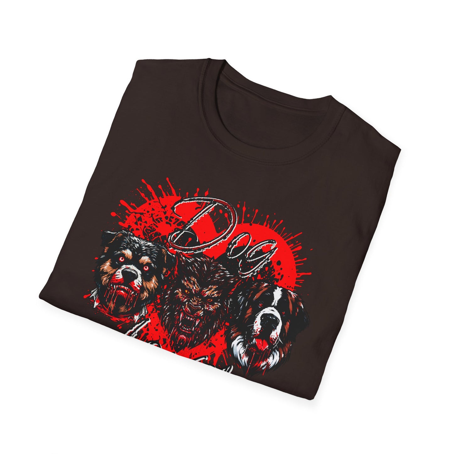 Dog Lover Hounds Of Hell Bloody heart Horror Fun Unisex Softstyle T-Shirt Animal Dark Humor Shirt