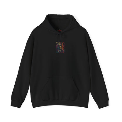 Horror Icons Hoodie — Vintage Slasher Collage Sweatshirt