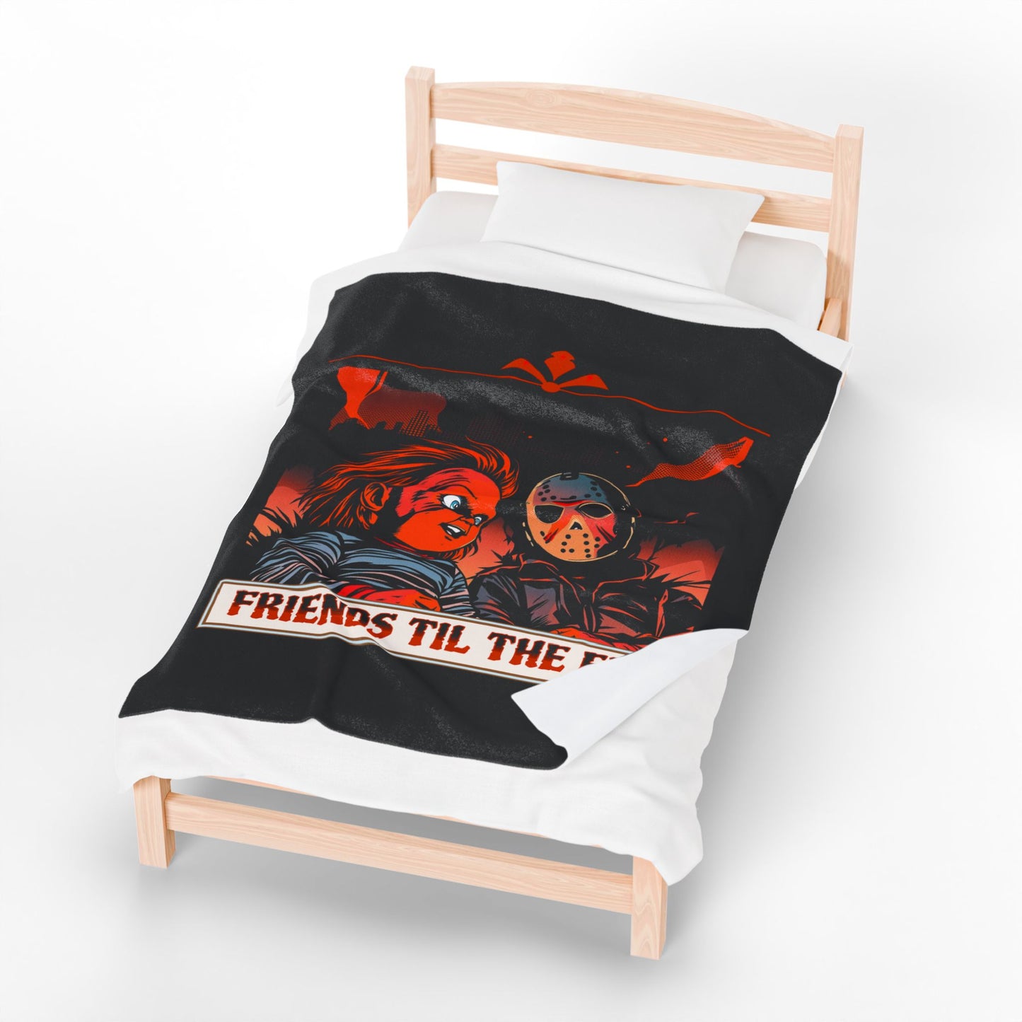 Friends Til The End Plush Blanket — Horror Movie Chucky & Jason Throw