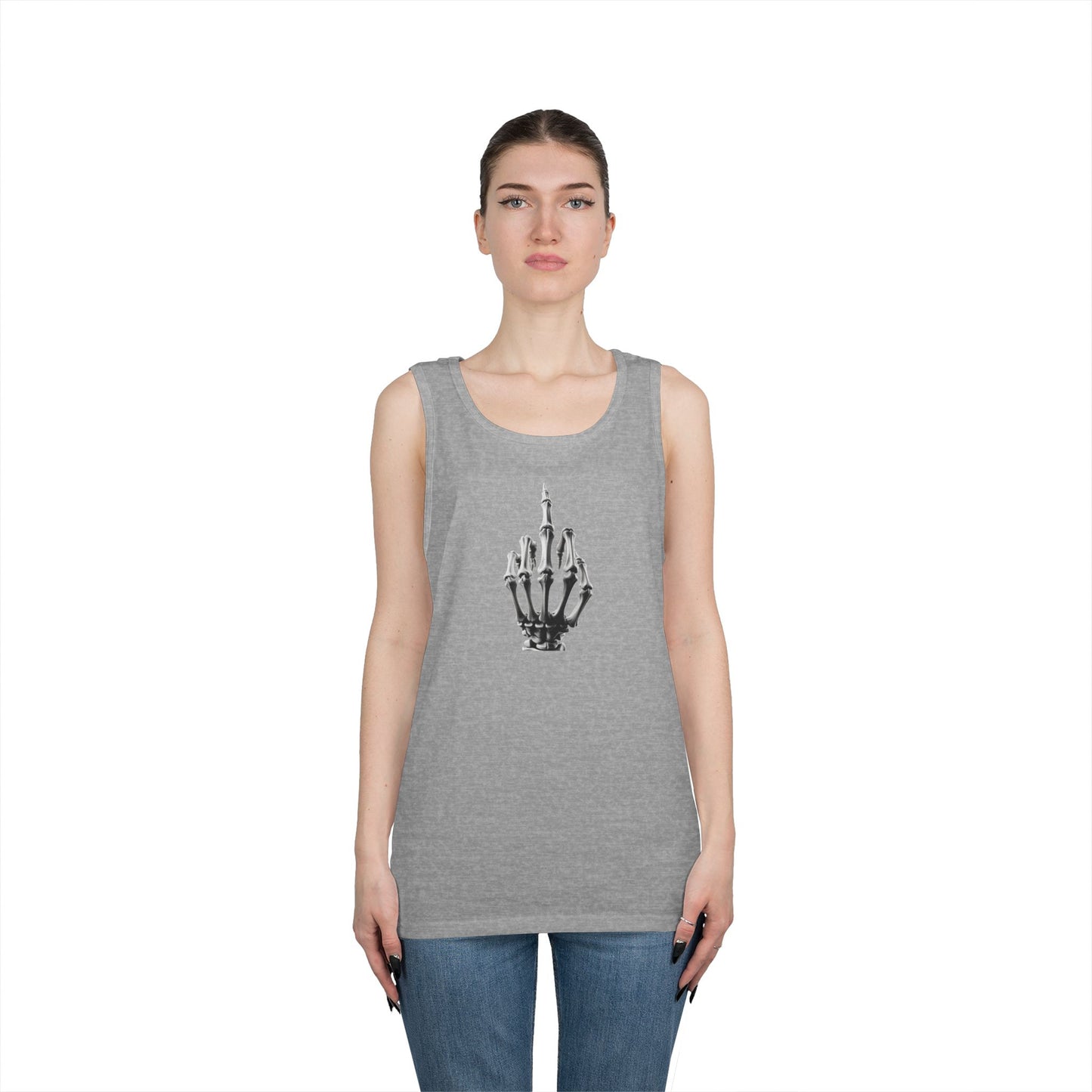 Skeleton Hand Middle Finger Tank Top – Edgy Skull Finger