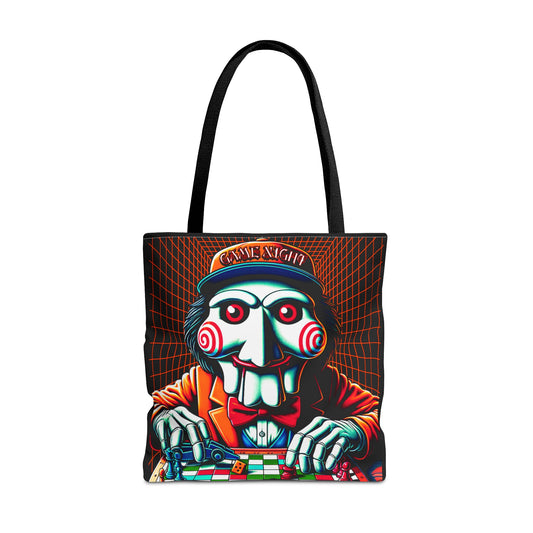 Game Night Billy Wearing A Hat The Puppet Playing Lunch Beach Gamer Carry Tote Bag (AOP) Horror Fun
