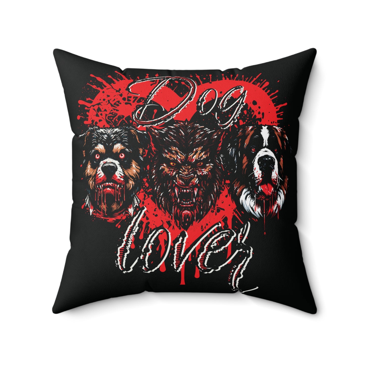 Dog Lover Bloody Hounds Of Hell Werewolf Horror Spun Polyester Square Throw Pillow Bedroom Living Room