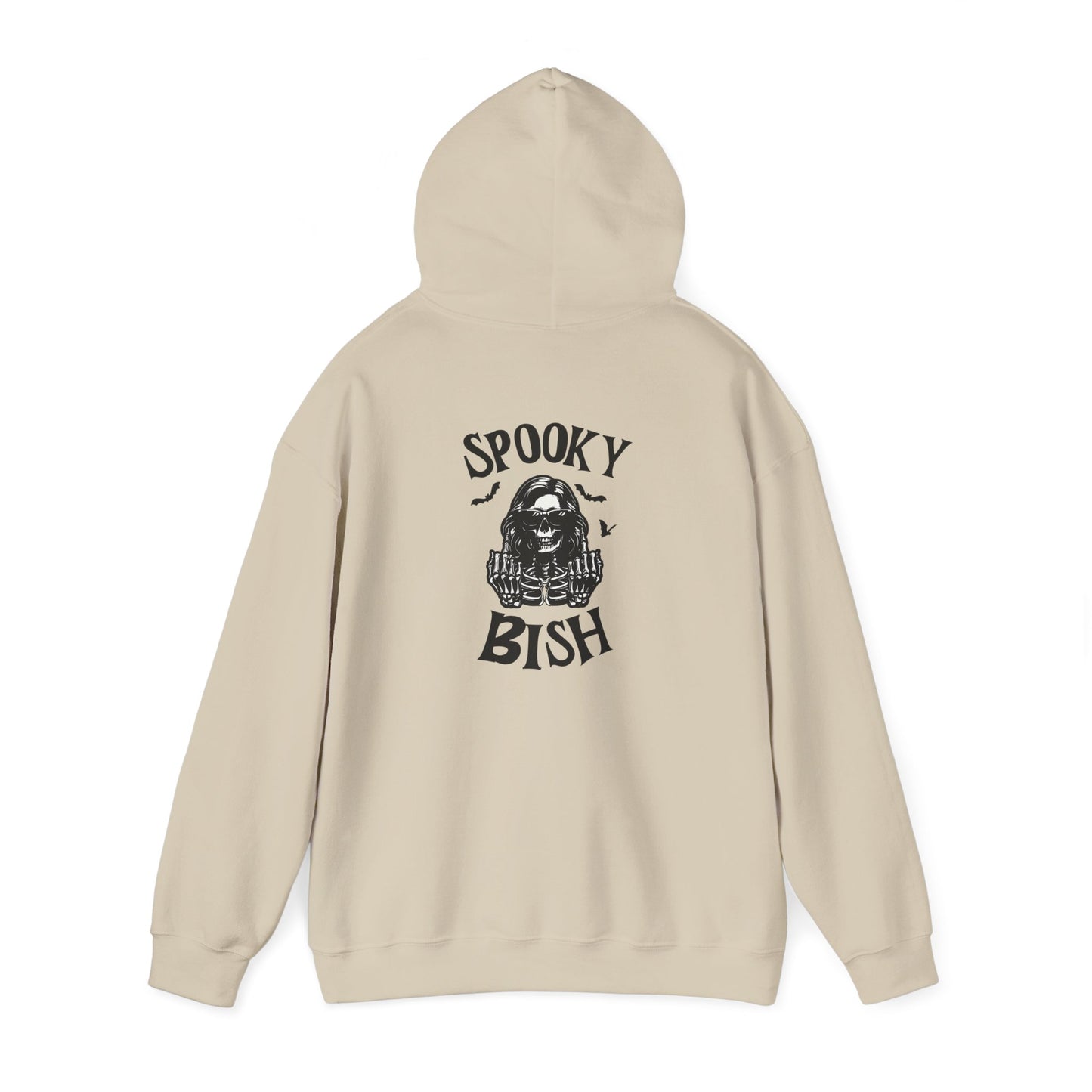 Spooky Bish Hoodie — Skeleton Finger and Sunglasses Design