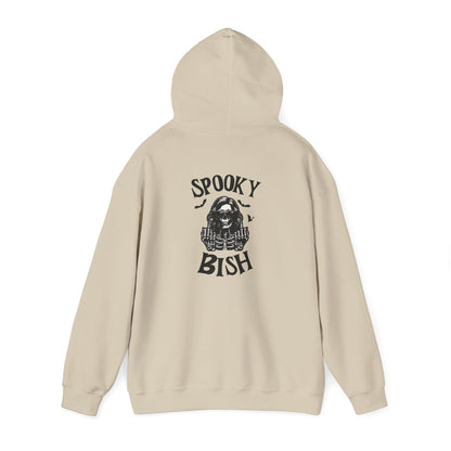 Spooky Bish Hoodie — Skeleton Finger and Sunglasses Design