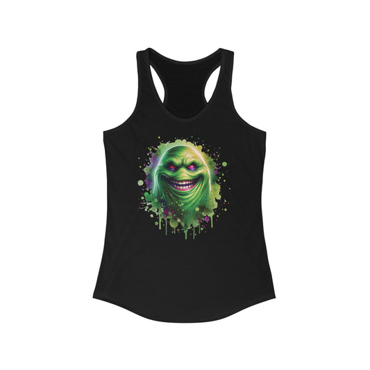 Slimey Ghost Smiling Horror Fun Womens Ideal Racerback Tank Top