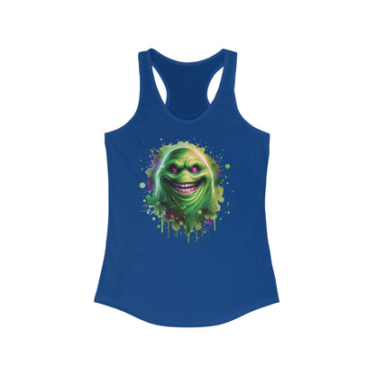 Slimey Ghost Smiling Horror Fun Womens Ideal Racerback Tank Top