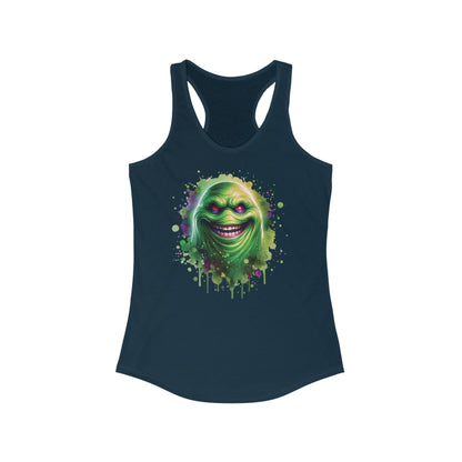 Slimey Ghost Smiling Horror Fun Womens Ideal Racerback Tank Top