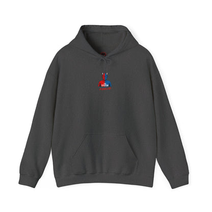 Hooded Sweatshirt - The System - Real People Arent Fooled Red Blue Design