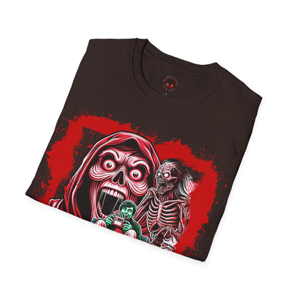 Horror Addict Creepy Skull Bloody Unisex Soft style T-Shirt Mens Womens