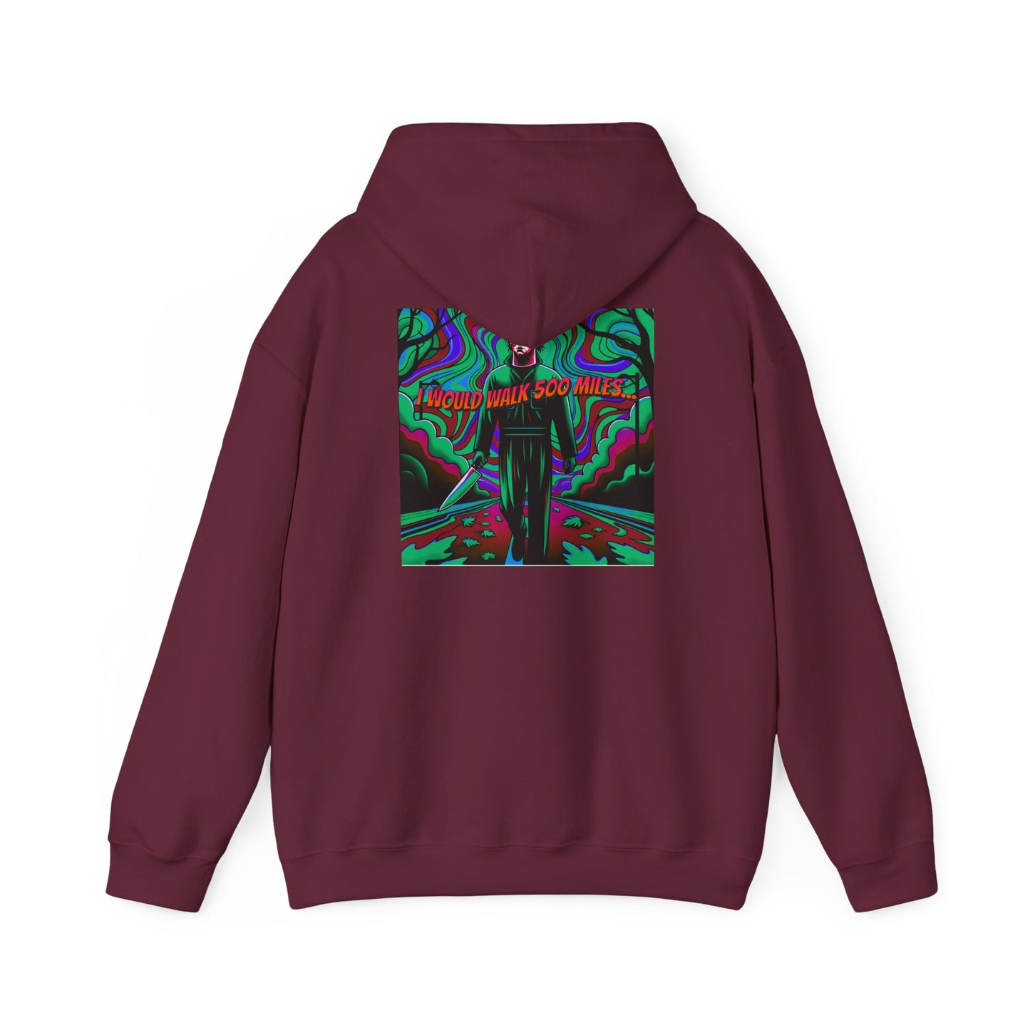 Psychedelic Road Trip Michael Hoodie – "Would Walk 500 Miles" Graphic Pullover