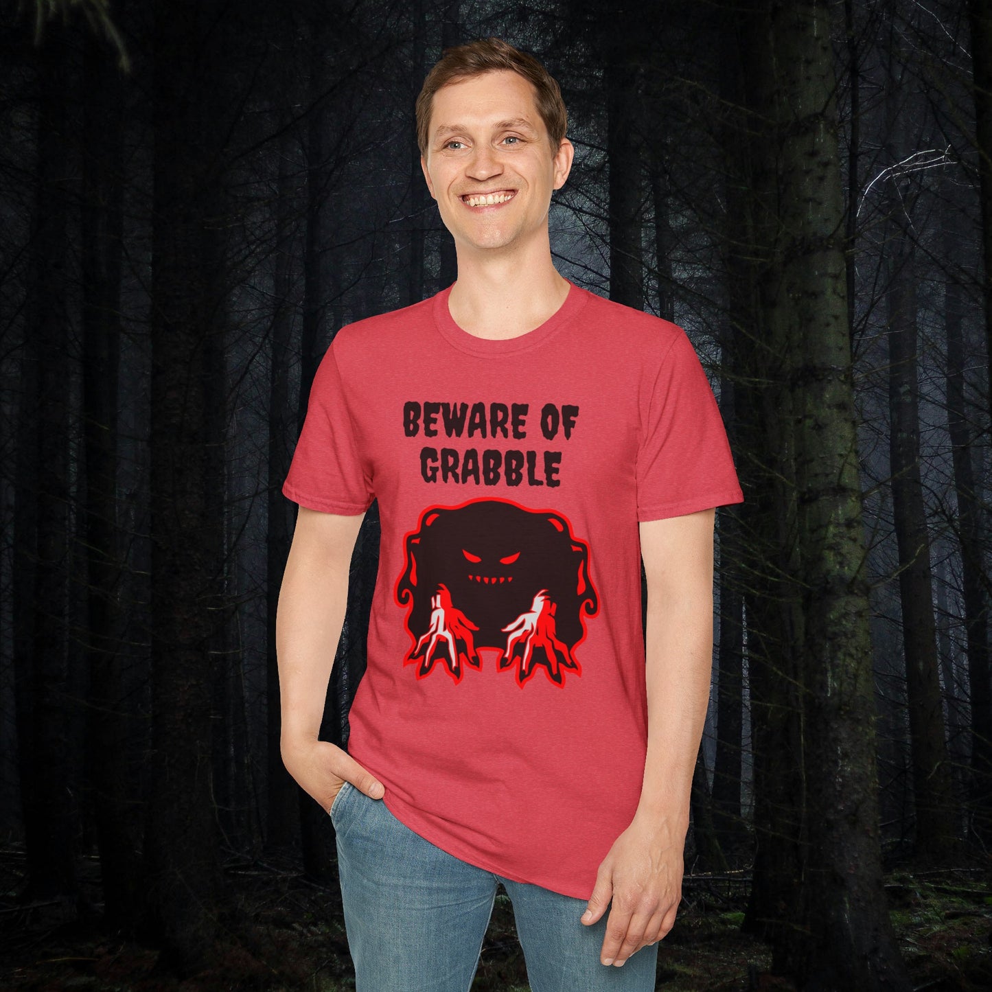 Nightmare Collectibles Beware Of Grabble Unisex Softstyle T-Shirt Horror Fun Shirt