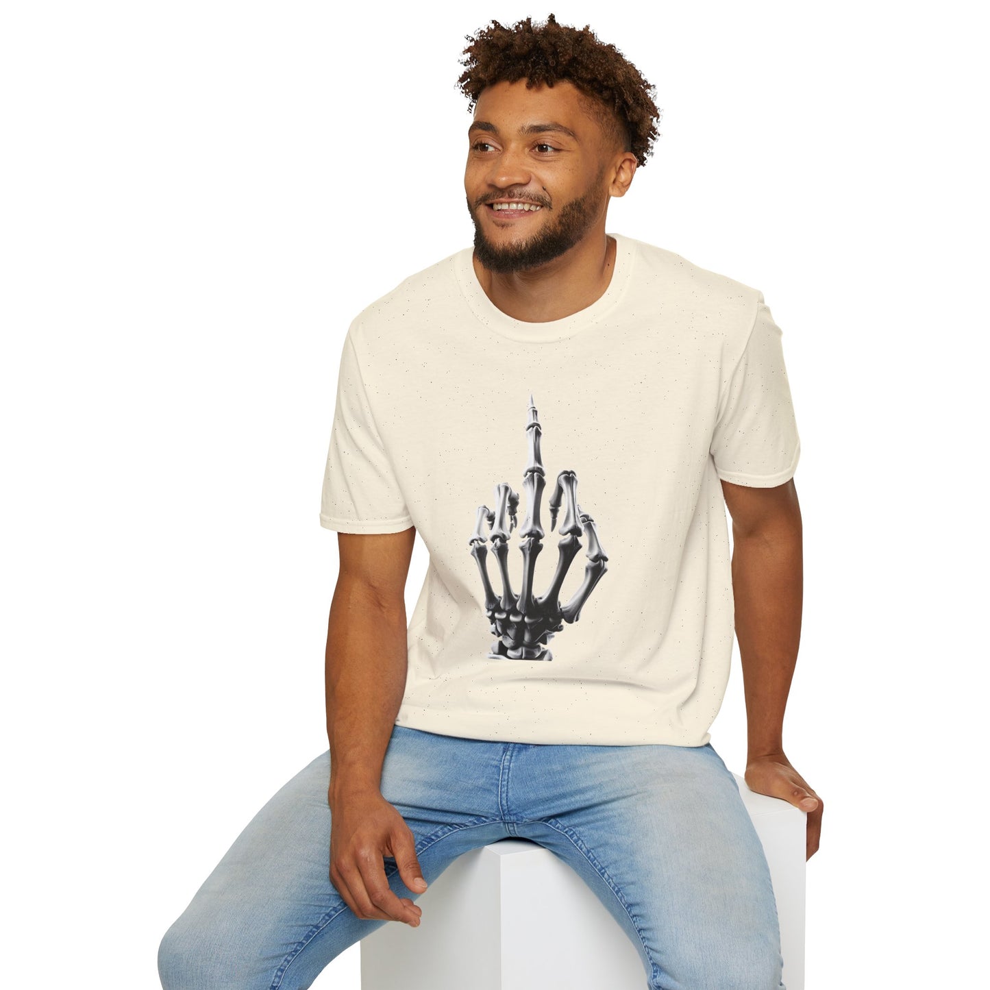 Skeleton Middle Finger T-Shirt — Edgy Gothic Graphic Tee