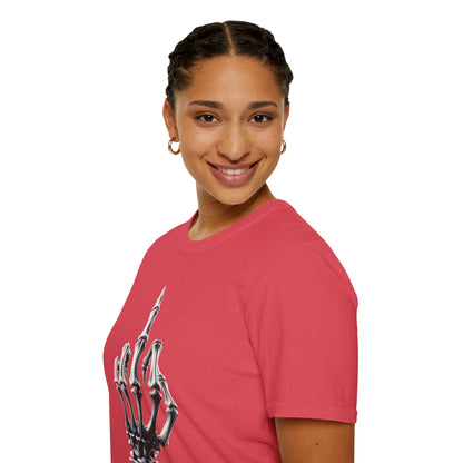 Skeleton Middle Finger T-Shirt — Edgy Gothic Graphic Tee