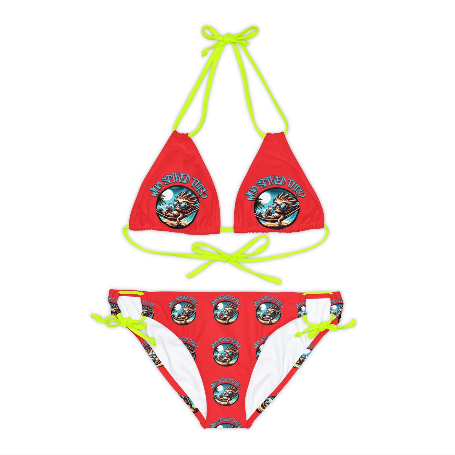 Summerween Who Spiked This? Strappy Bikini Set (AOP) Swimsuit