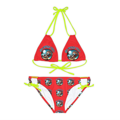 Summerween Who Spiked This? Strappy Bikini Set (AOP) Swimsuit