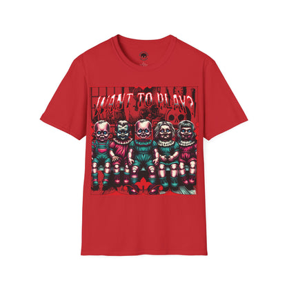 Creepy Dolls Toy Room Want To Play? Horror Fun Unisex Soft style T Shirt Men Women