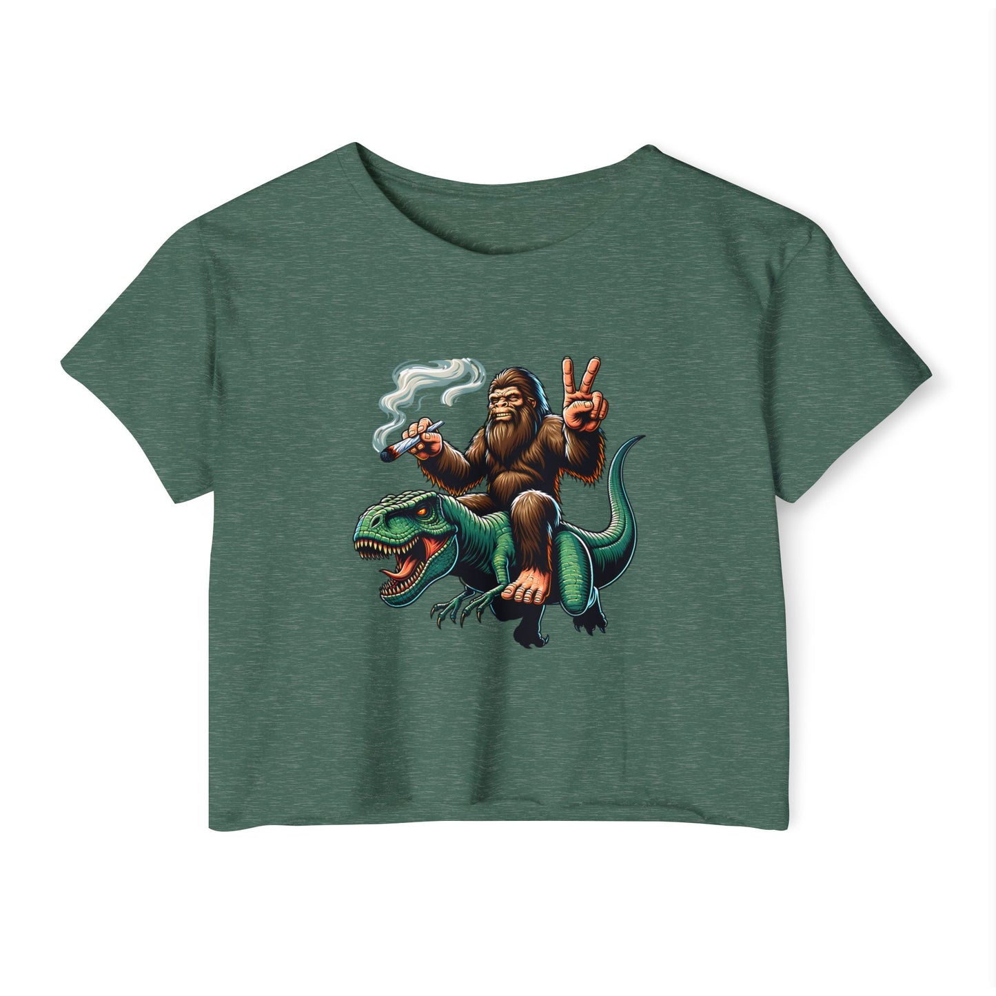 Bigfoot & T Rex Best Friends Women's Crop Top