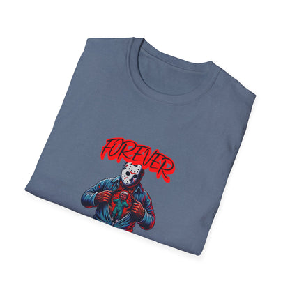 Horrorvational Forever Young Horror Fun Jason With The Mask On Voorhees Unisex Softstyle T-Shirt Friday Shirt