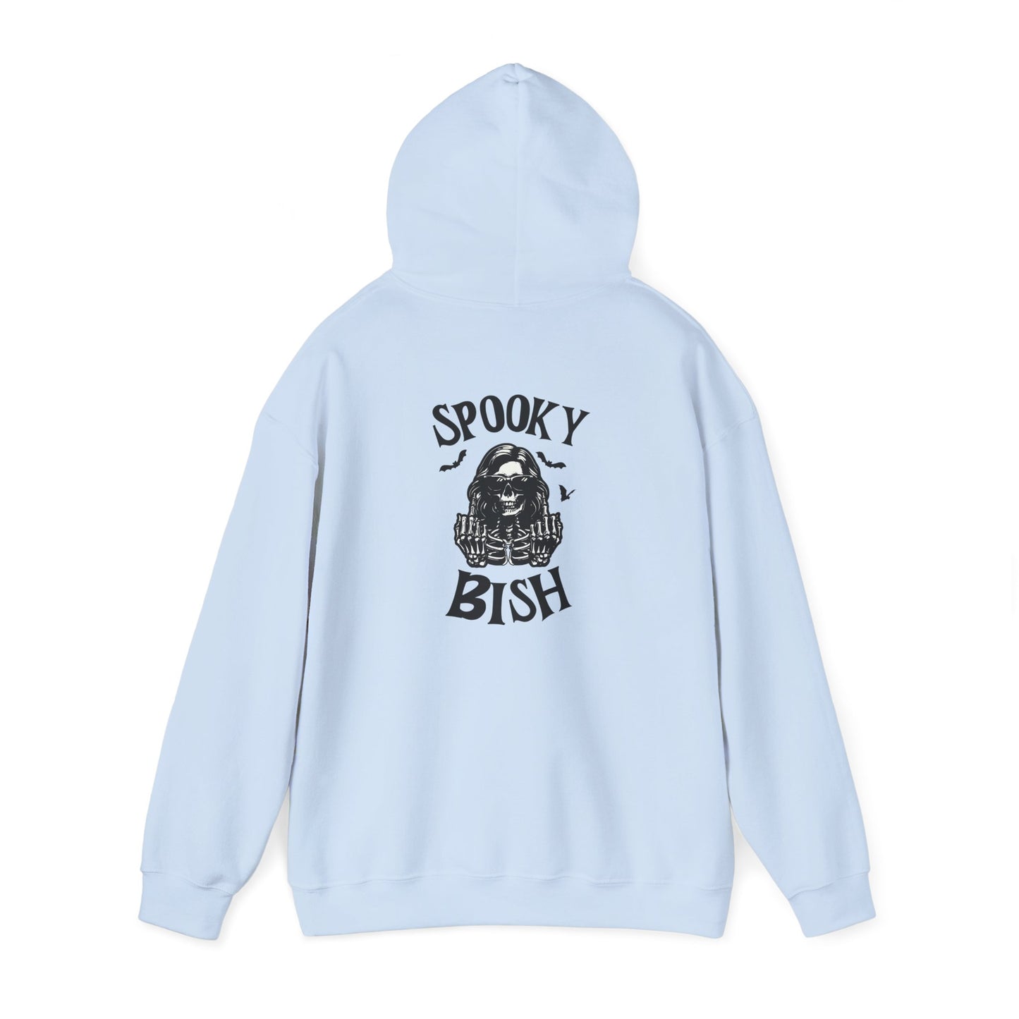 Spooky Bish Hoodie — Skeleton Finger and Sunglasses Design