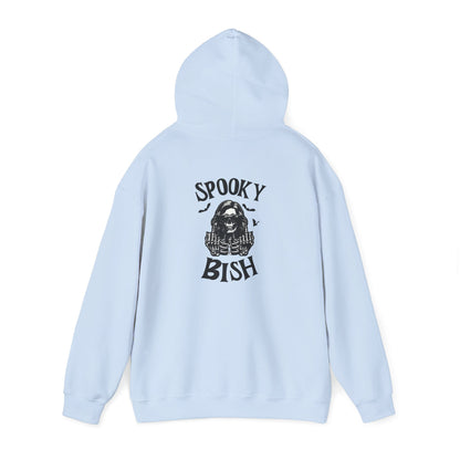 Spooky Bish Hoodie — Skeleton Finger and Sunglasses Design