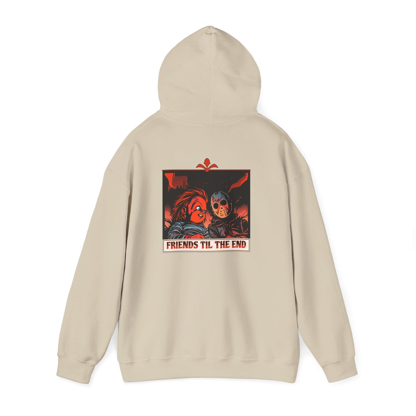 Hoodie - Friends Til The End Horror Movie Icon Friends Graphic Hoodie