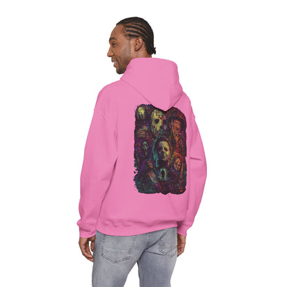 Horror Icons Hoodie — Vintage Slasher Collage Sweatshirt