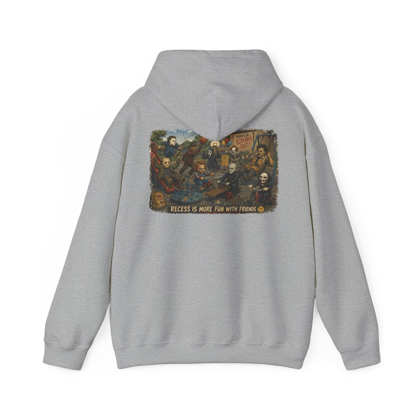 Horror Icons Illustration “Recess Is More Fun With Friends” - Hoodie