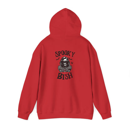 Spooky Bish Hoodie — Skeleton Finger and Sunglasses Design