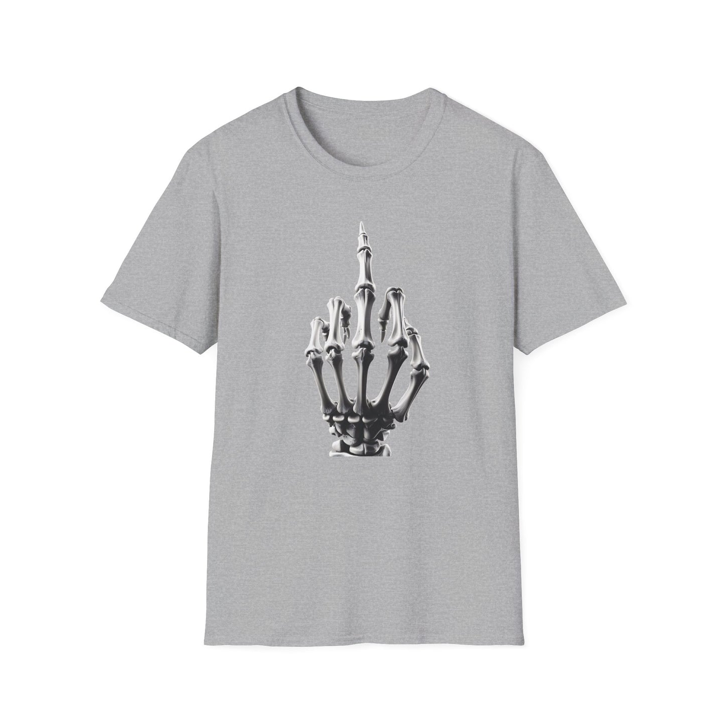 Skeleton Middle Finger T-Shirt — Edgy Gothic Graphic Tee