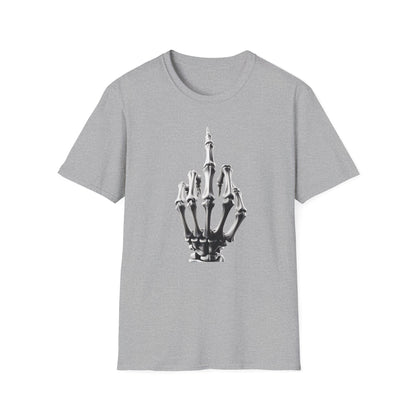 Skeleton Middle Finger T-Shirt — Edgy Gothic Graphic Tee