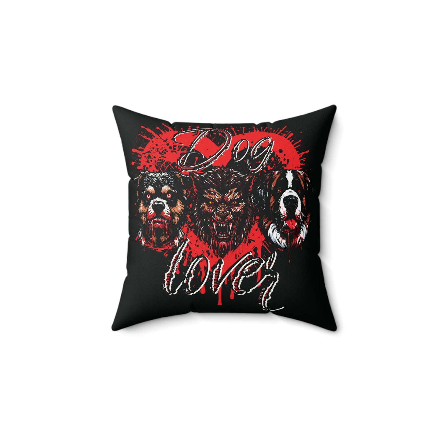 Dog Lover Bloody Hounds Of Hell Werewolf Horror Spun Polyester Square Throw Pillow Bedroom Living Room