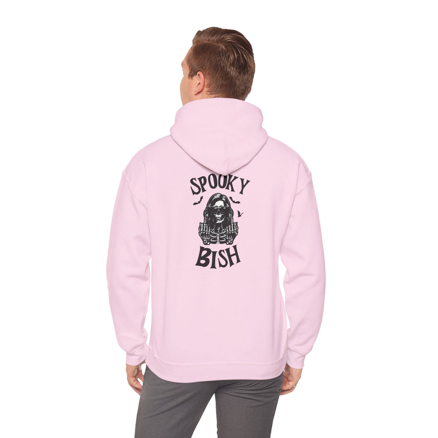 Spooky Bish Hoodie — Skeleton Finger and Sunglasses Design