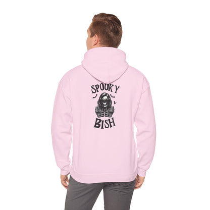 Spooky Bish Hoodie — Skeleton Finger and Sunglasses Design