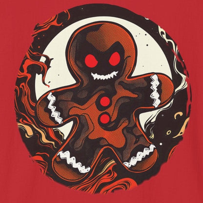 Evil Gingerbread T-Shirt – Spooky Holiday Horror Cookie Design