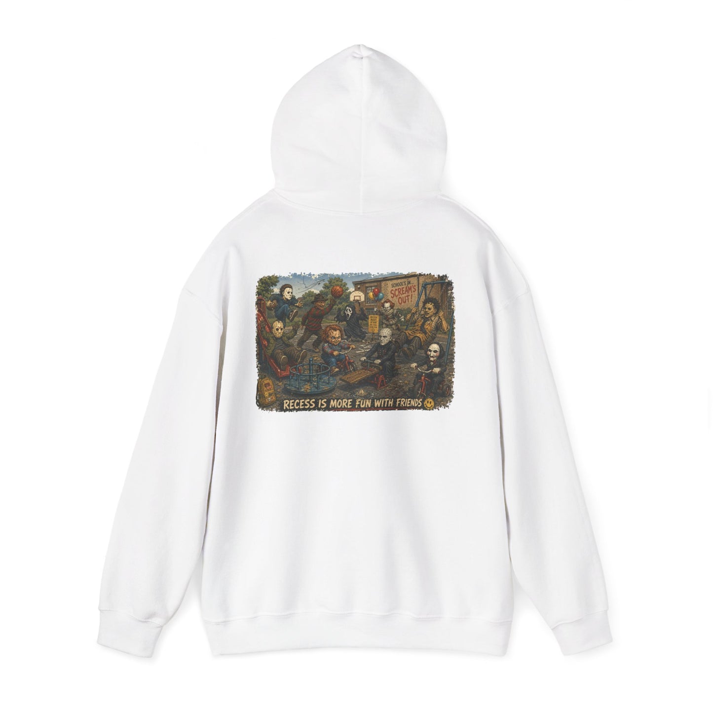 Horror Icons Illustration “Recess Is More Fun With Friends” - Hoodie