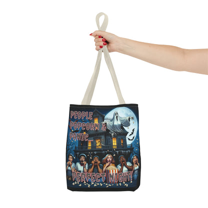 People Popcorn & Panic Perfect Night Shoulder Tote Bag (AOP)