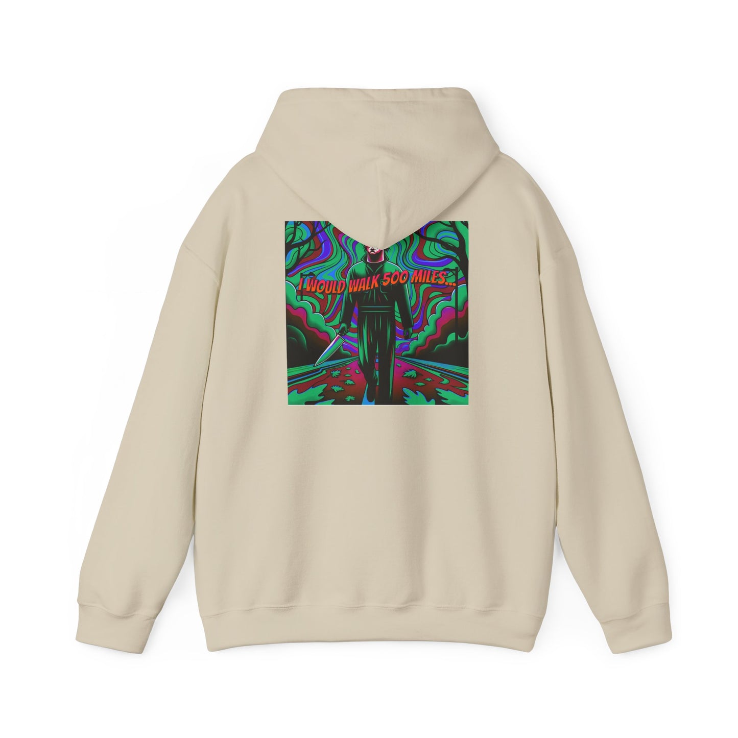 Psychedelic Road Trip Michael Hoodie – "Would Walk 500 Miles" Graphic Pullover