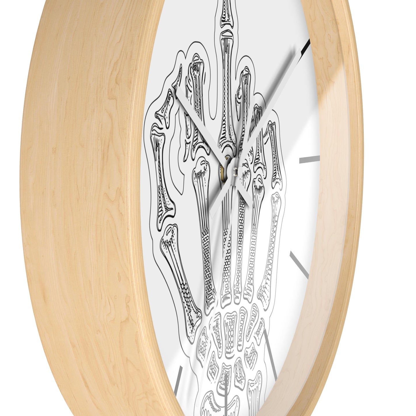 Spooky Skeleton Middle Finger Wall Clock