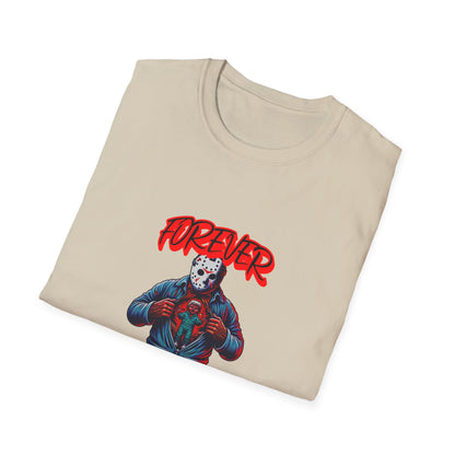 Horrorvational Forever Young Horror Fun Jason With The Mask On Voorhees Unisex Softstyle T-Shirt Friday Shirt