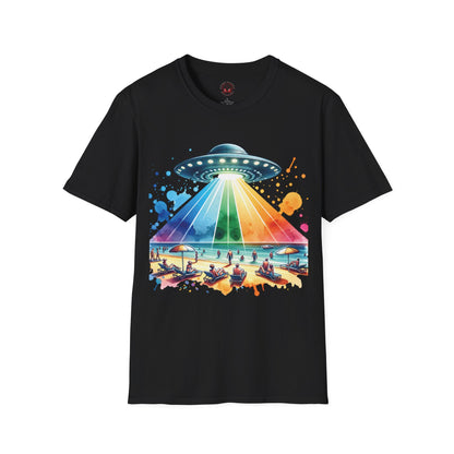 Summerween UFO Beach Day Unisex Soft Style T-Shirt