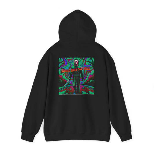 Psychedelic Road Trip Michael Hoodie – "Would Walk 500 Miles" Graphic Pullover
